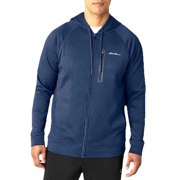 Eddie Bauer Other - Eddie Bauer Full Zip Hoodie Mens M Navy FreeDry Motion Fleece Jacket